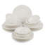 Service de table en porcelaine blanche Baroque Scallop (service de 24 pièces pour 6 personnes)