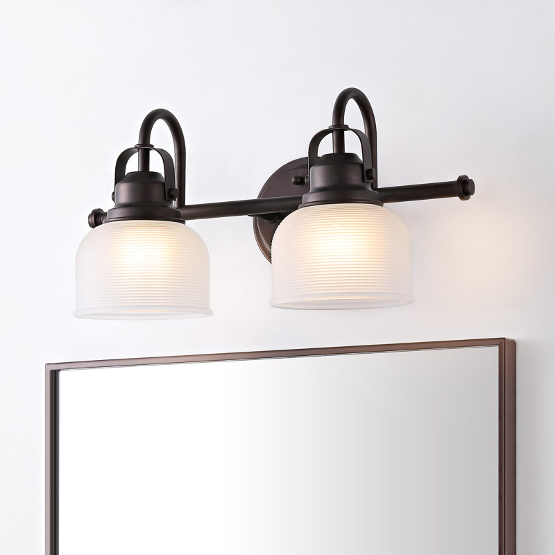Gilcrease Metal/Glass LED Vanity Light, Oil Rubbed Bronze, 2