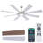 72" Windmill Large Ceiling Fan With 3cct Led Lights And Remote Control-79297864