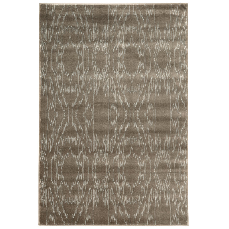 Tapis brun foncé à motif géométrique Bahr, Rectangle 8 pi x 10 pi