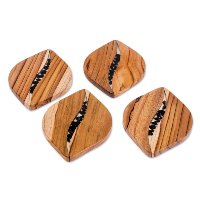 Sous-verres Café Morning Teakwood (ensemble de 4)