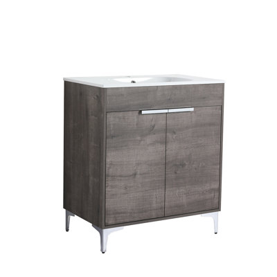 Teillo 30'' Single Bathroom Vanity with Resin Top