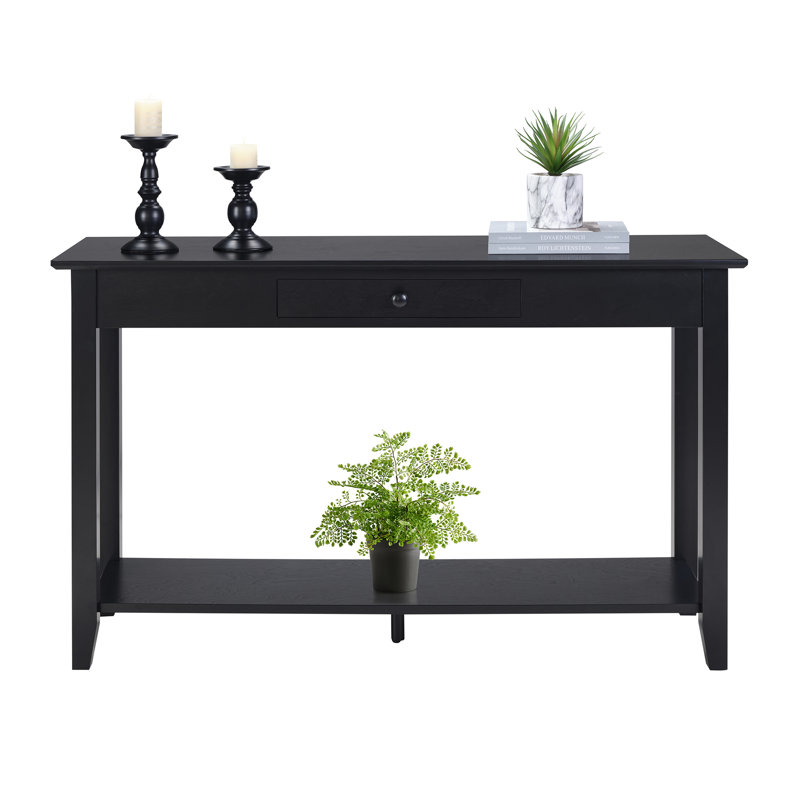 Carbin 48" Console Table with Shelf, Black