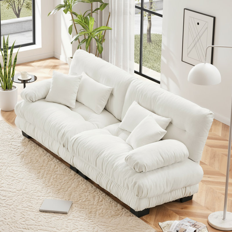 Canapé 2 places Stoughton, Blanc, H 35,4 po x l 94,4 po x P 36 po