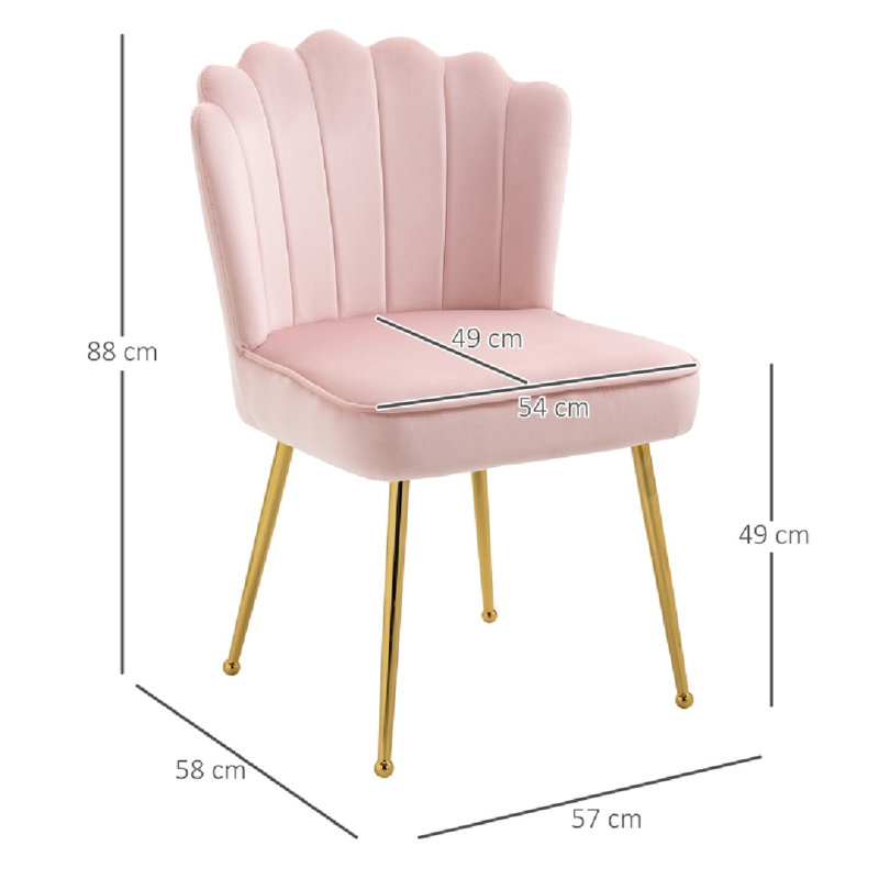 Velvet-Feel Accent Chair -, Pink