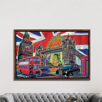 London Pop Art 1 Piece Wall Art on Canvas