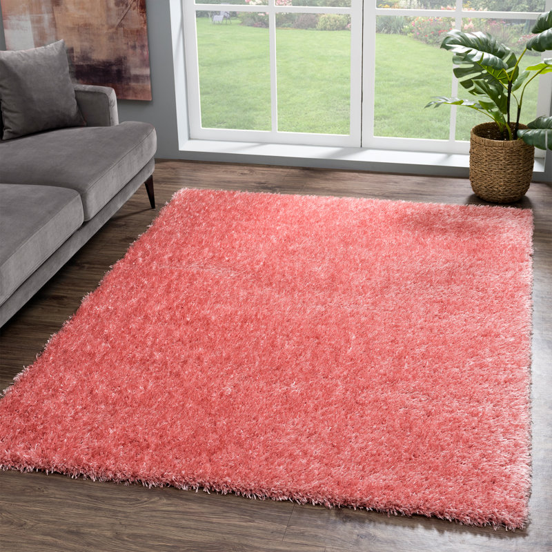 Tapis fuchsia tissé à la machine Mankan, Rectangle 7 pi 10 po x 10 pi 6 po
