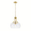 Luminaire suspendu simple en forme de dôme en verre transparent industriel 1 lumière 14 po