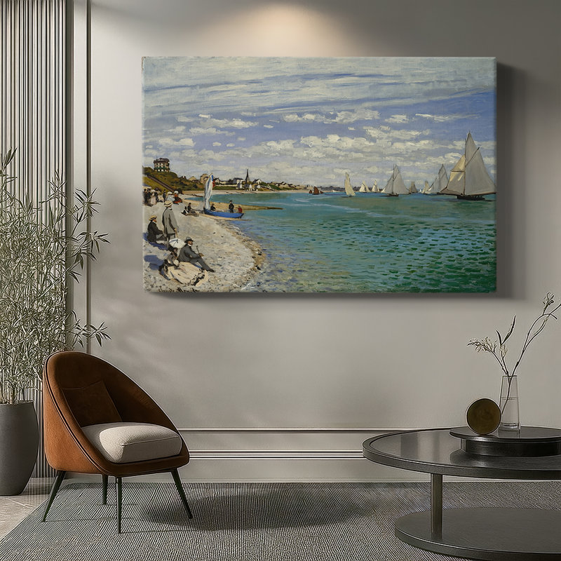 Regatta at Sainte-Adresse-Claude Monet-Gallery Wrapped Canvas-1867, 18 x 27