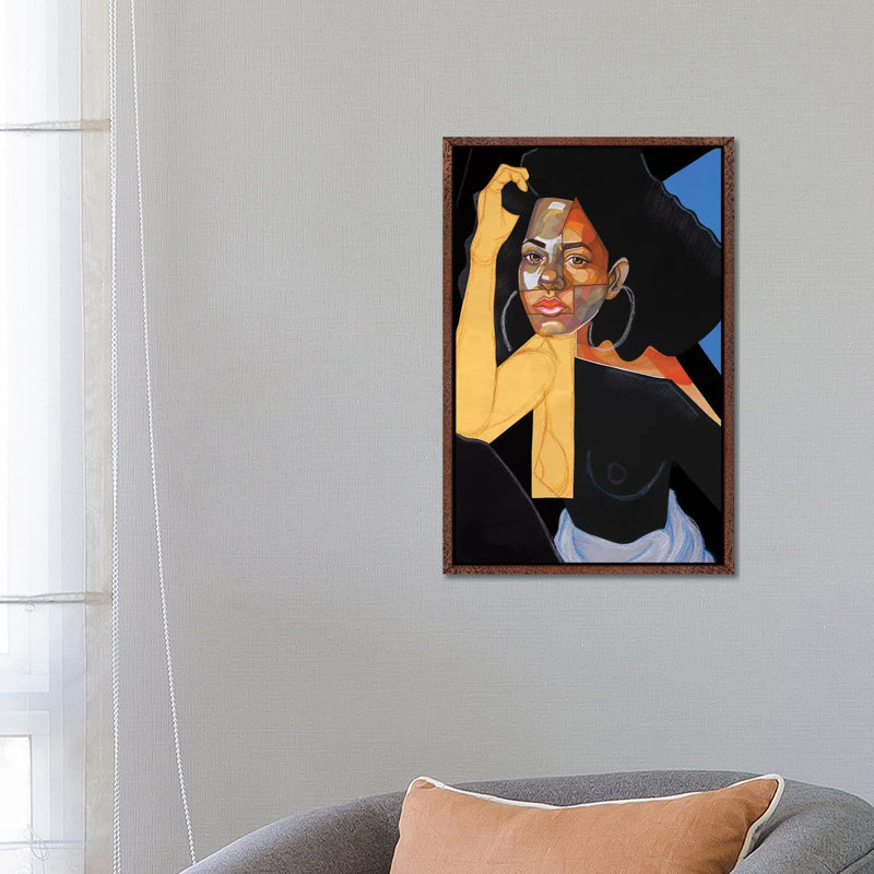 Black Picasso - Print on Canvas, 66.04 cm H x 45.72 cm W, Classic Brown Wood Framed