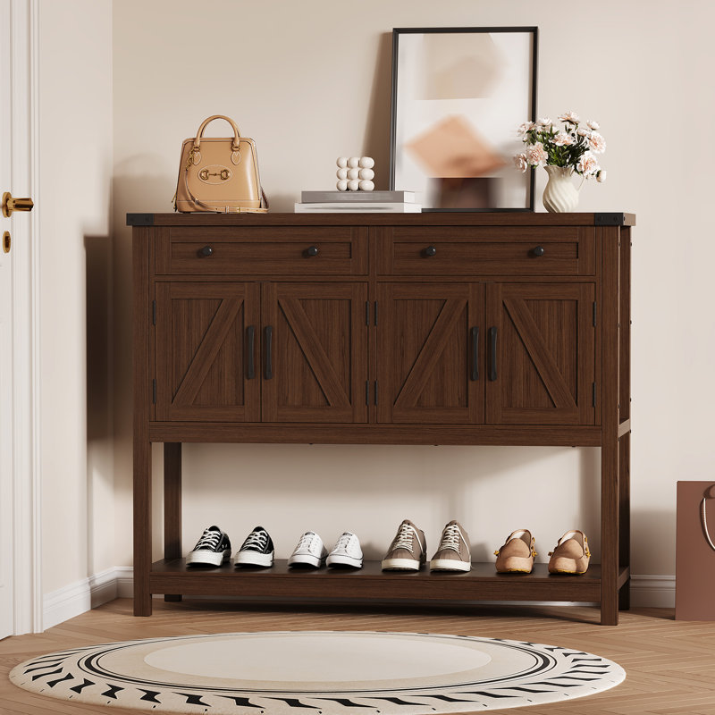 Armoire buffet 47,2 po, armoire-bar Farmhouse, Brun