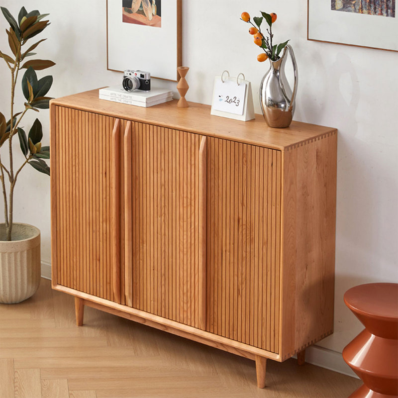 Rangement à chaussures moderne en bois massif noyer