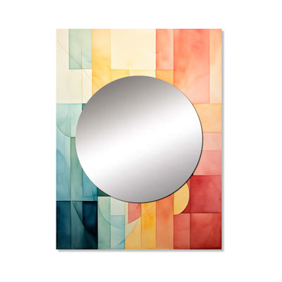 Cubism Experiment With Minimalist II - Cubism Decorative Mirror, Modern Wall Mirror, Printed Metal Art
