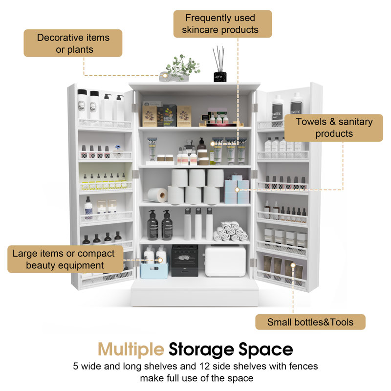 Multi-Functional Storage Cabinet with Adjustable Shelf