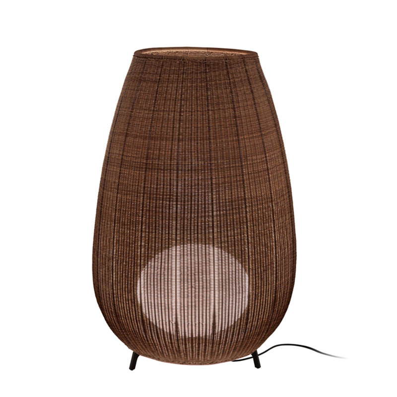 Amphora Floor Lamp, Rattan Brown