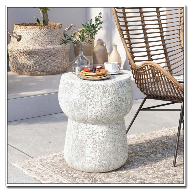 Table d'extérieur en béton pour l'extérieur, Gris - double forme de tonneau