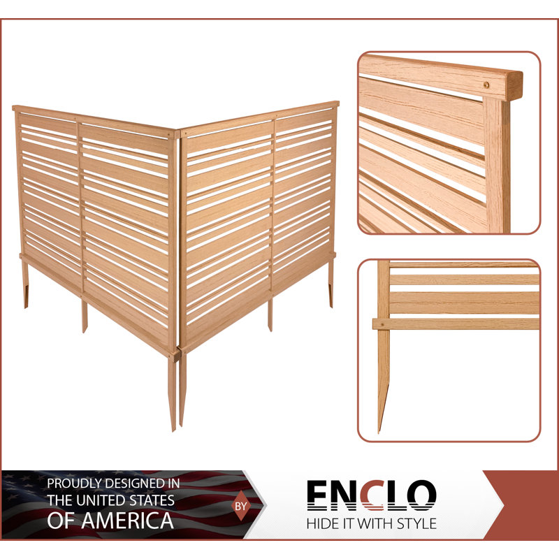 Fresno Cedar Color WoodTek Vinyl Privacy Screen Kit, 2 Panels
