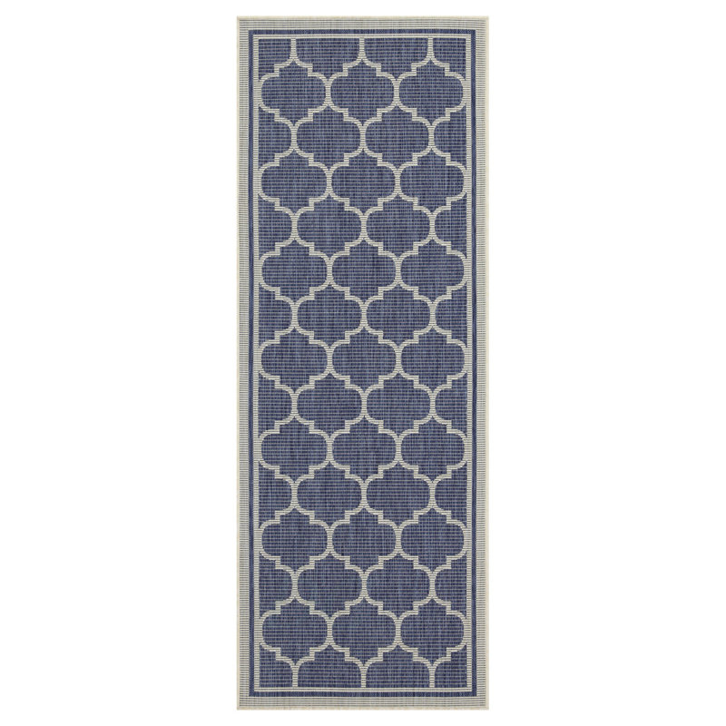 Sunshine GC_HAR2004 Blue 2 Ft. 7 In. X 7 Ft. 3 In. Indoor/Outdoor Area Rug, Blue, Runner 2'7" x 7'3"