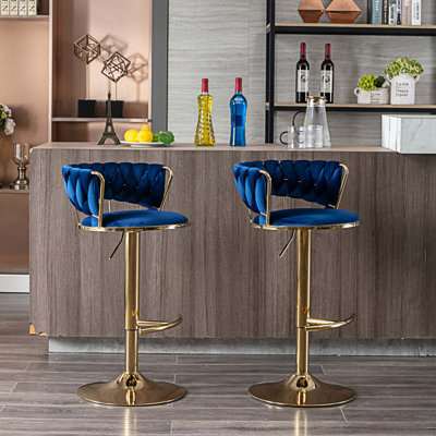 Swivel Upholstered Adjustable Height Counter Stool