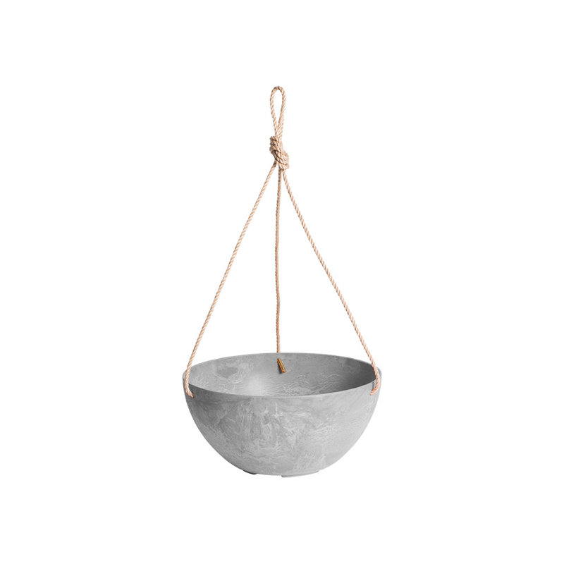 Pollyanna Hanging Planter, Gray, 5.75" H x 12" W x 12" D