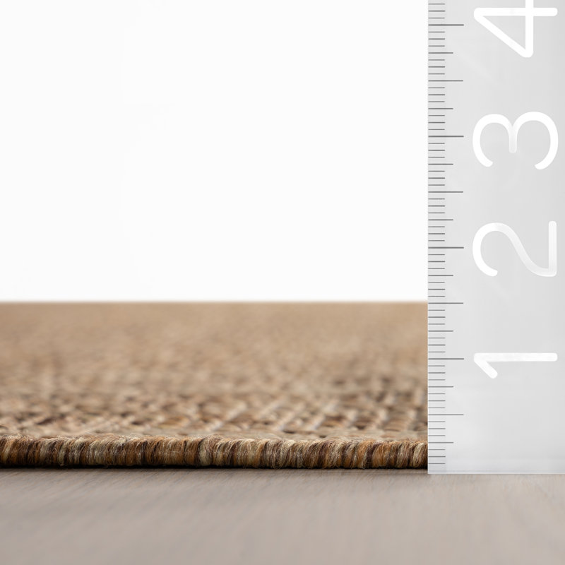 Tapis bohémien intérieur / extérieur Venira, Brun, Rectangle 9 pi 6 po x 12 pi