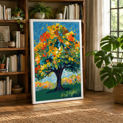 Flowering Tree in Bloom Modern - Wrapped Canvas