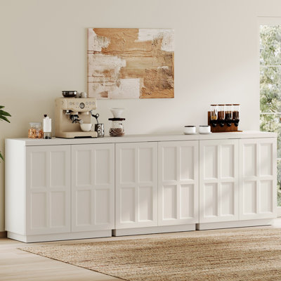 Buffet bohème 3 en 1, meuble de rangement rustique avec placards et étagères réglables, meuble bar à café robuste en bois pour cuisine, salle à manger, salon, chêne