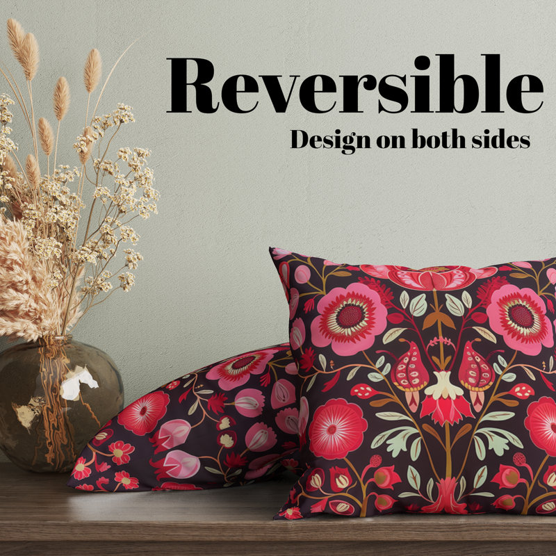 Housse de coussin Edna Folk Maximalist, H 20 po x l 20 po