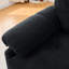 Lit convertible convertible en noir, convertible sans effort pour les invités. Canapé-lit en chenille 31 avec rangement latéral, assise confortable