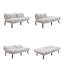 Canapé-lit futon convertible 2-en-1 avec accoudoirs et dossier réglables pour les petits espaces, crème-1058791359