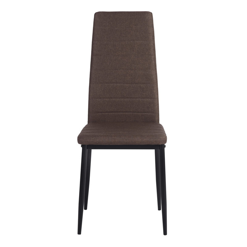 Mykyah 47cm H Fabric Upholstered Side Chair, Brown, Black