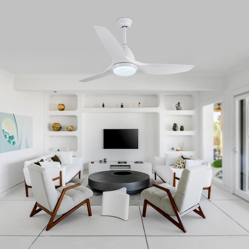 Ventilateur de plafond 3 pales 52 po, Blanc
