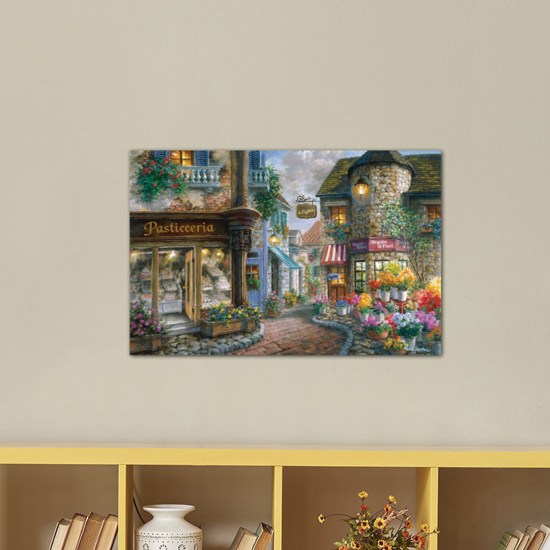 «Bello Piazza» par Nicky Boehme - estampe numérique sur toile tendue avec châssis, H 8 po x l 12 po x p 0,75 po, Toile tendue