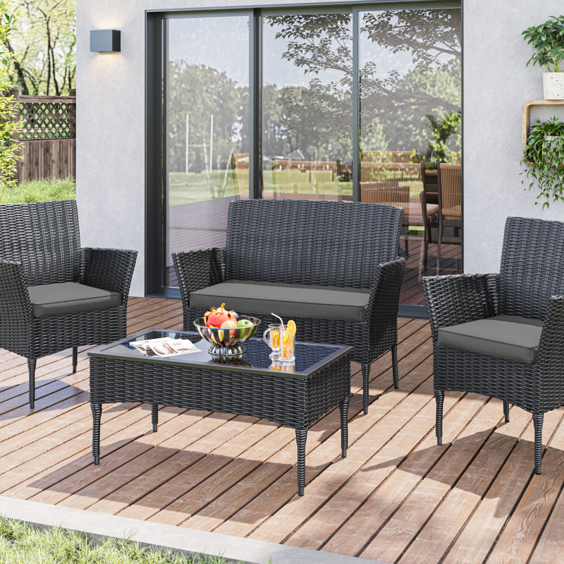 3-Piece Outdoor Seat Cushion Set, Light  Gray