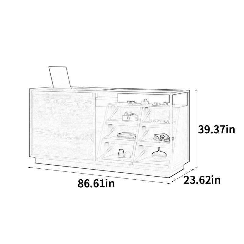 Armoire pour îlot Fashion Fashion, H 39,37 po x l 86,61 po x P 23,62 po