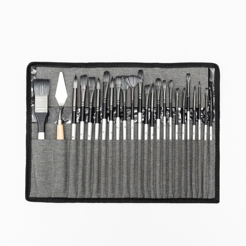 Paint Brush Set, 24pcs Artist Paint Brushes For Acrylic, Oil, Watercolor, Creative Body Paint, Decorating