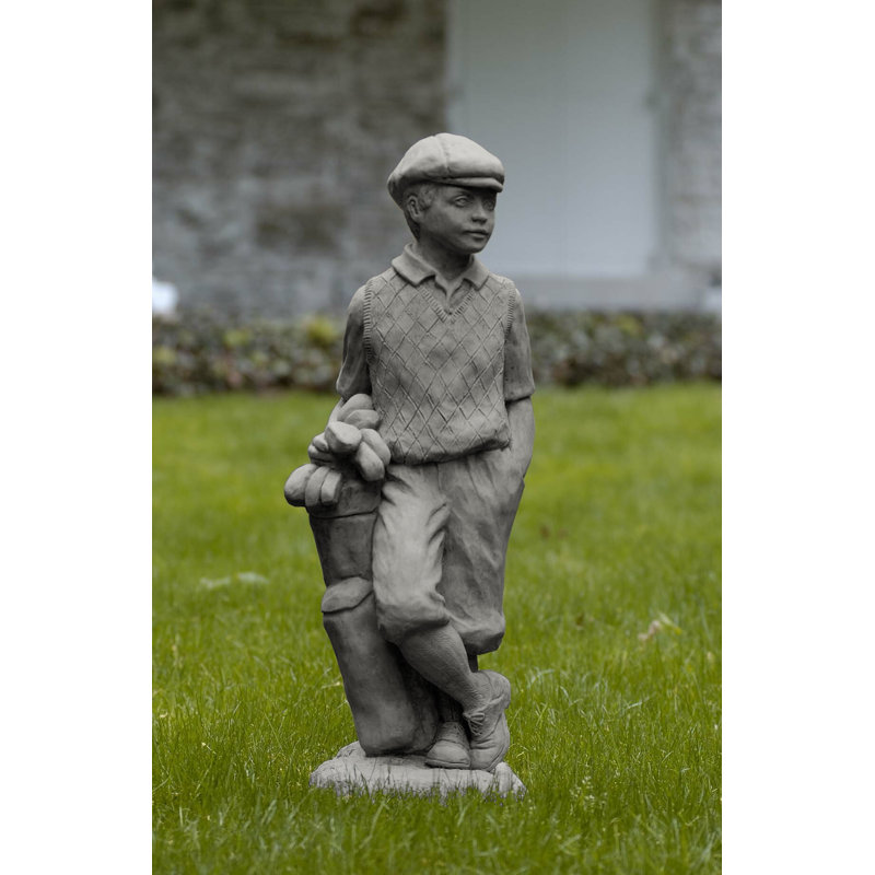 Statue mâle golfeur, Pierre grise