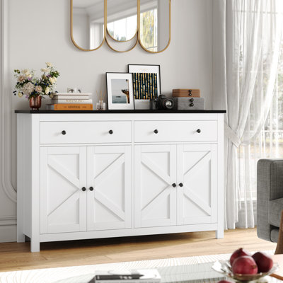 Zosia 55.1" Modern Sideboard Buffet, Credenza Storage Cabinets, Adjustable Shelves