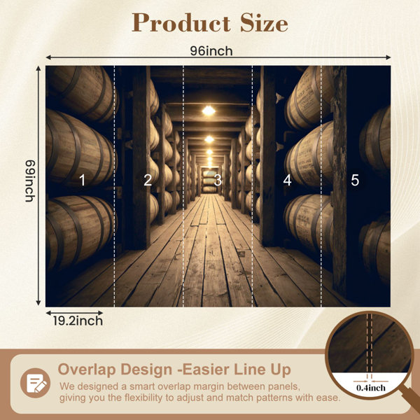 Red Barrel Studio Peel and Stick Wallpaper Bourbon barrels aging ...