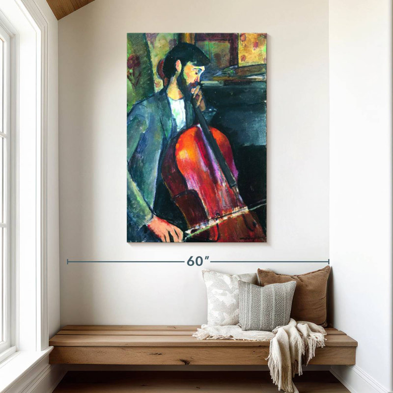 Leisha The Cellist, H 48 po x l 32 po
