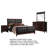 Con 4 Piece Queen Bedroom Set, Black Leather Upholstery, Dark Brown-114566167