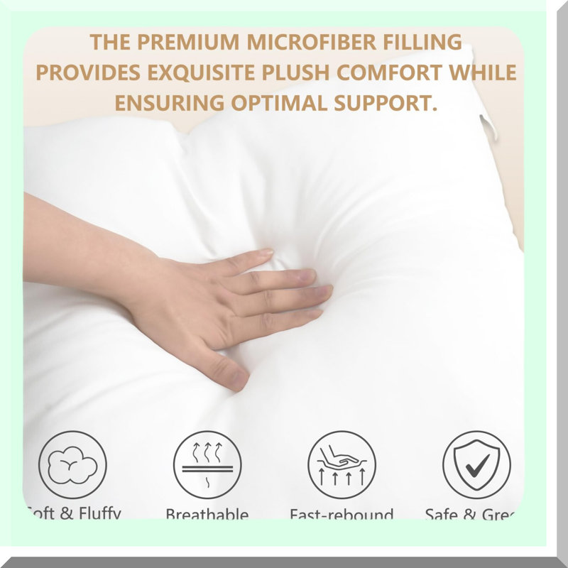 PlushComfort Luxury Pillow Inserts - Set of 6 | Hypoallergenic Ultra Soft Polyester Microfiber | Durable Couch Cushion Fillers | Premium Quality