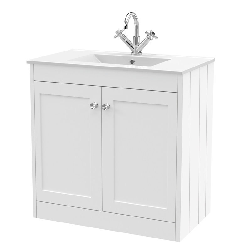 Ashwick Bathroom Vanity, Satin White, 805 cm