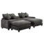 Canapé modulaire rembourré en chenille 111 po Camille avec 2 repose-pieds amovibles, ports USB et porte-gobelets Camille-129155635