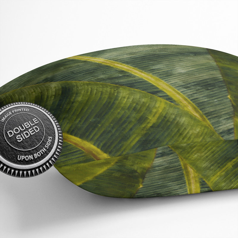 Fronds Of A Palm Tree Painting Square Throw Cushion, 40cm H x 40cm W x 15cm D