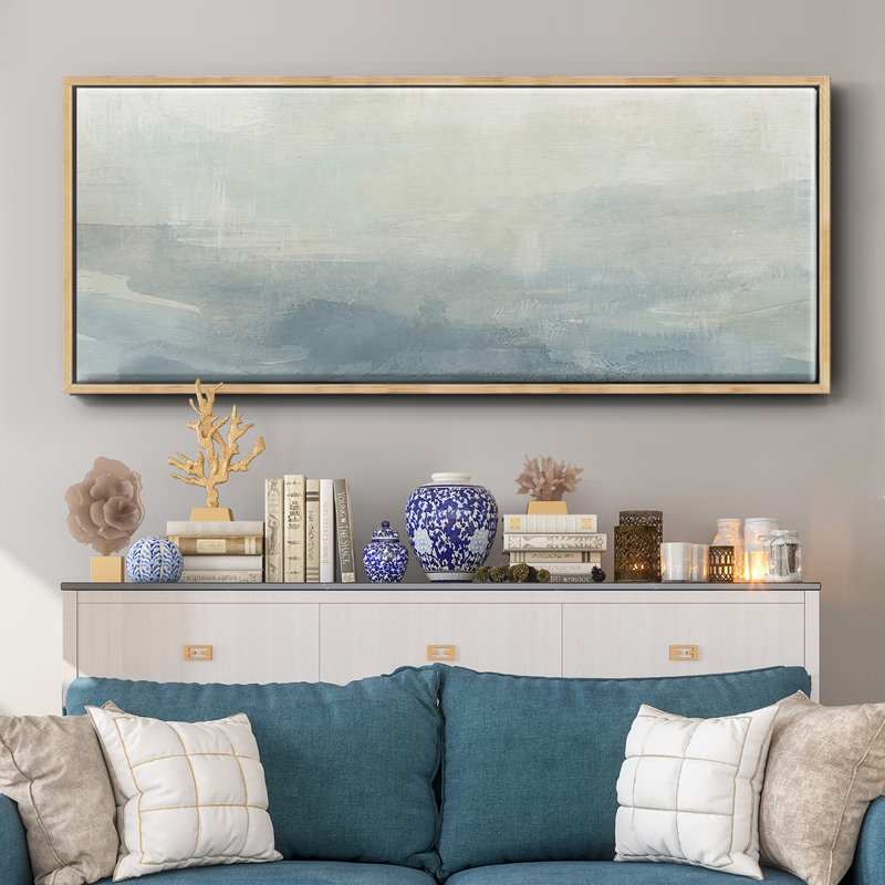 Tone Scape V - toile encadrée, H 24 po x l 60 po x P 1,5 po, Naturel