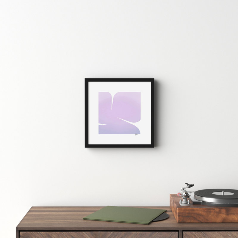 Pink Clouds 2 Painting by Lee Lessem, Black Framed, 16" H x 16" W x 1.25" D