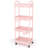 4-Tier Rolling Multi-Purpose Trolley With Drawers,Practical & Versatile Storage Trolley With Plastic Shelves & Lockable Wheels-1215702985