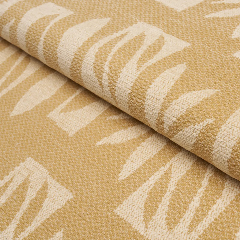 Schumacher X Caroline Z Hurley Banana Leaf Cut Out Fabric, White