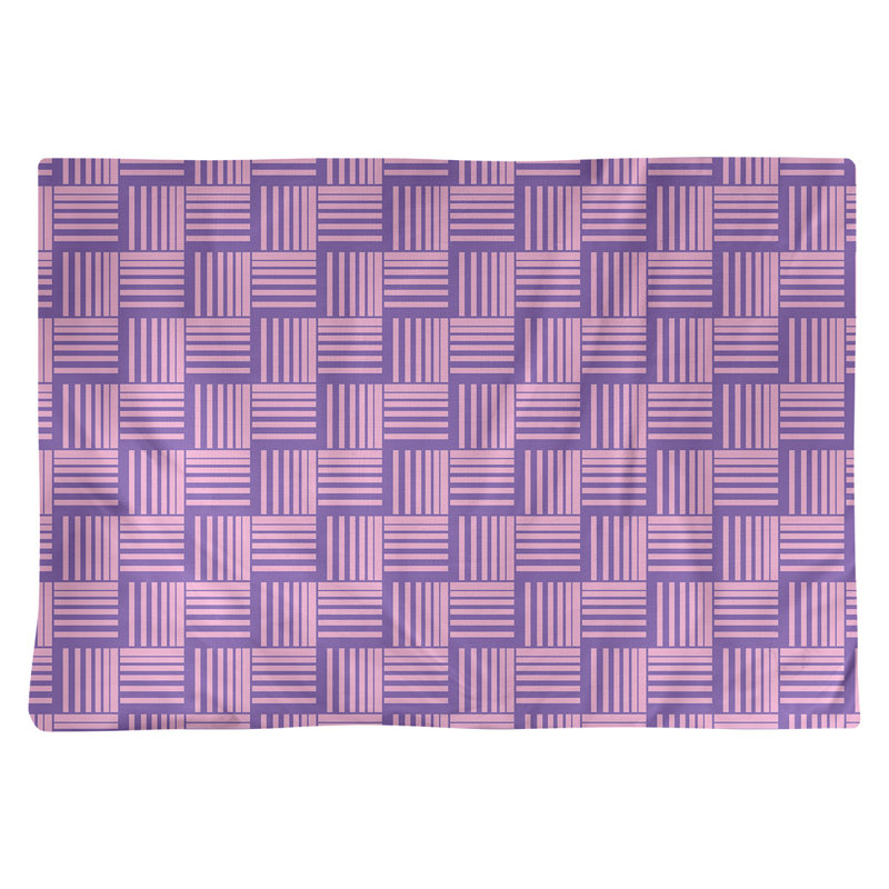 Napperon en coton à rayures de 18 po classique Baskettressées, Mauve / Rose, polyester